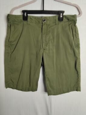 J. Crew Stretch Chino Shorts Mens Sz 31x10.5 Classic Knee Length Green Casual